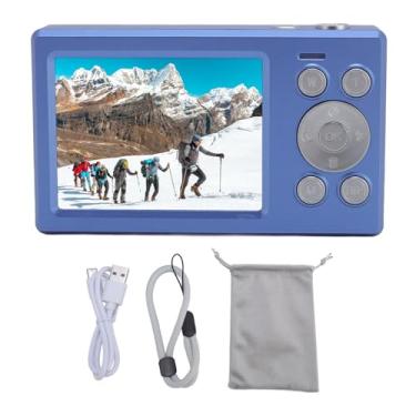 Imagem de Câmera Digital, 2,8 Polegadas + 1,4 Polegadas Tela Dupla HD 1080 Zoom 16x Pequena Câmera Vintage, Câmera Portátil | Câmera Digital Compacta | Câmera de Bolso para Iniciantes (Azul)