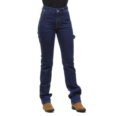 Imagem de Calça Jeans Feminina Carpinteira Azul com Elastano Os Vaqueiros 32231