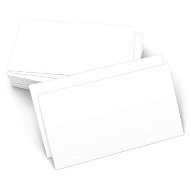 Imagem de 321Done Cartões de visita brancos em branco – Feito nos EUA – 8,8 x 5,8 cm (conjunto de 50), cartões de anotações de dupla face, cartões de índice simples vazios para desenhar, escrever, cartolina branca