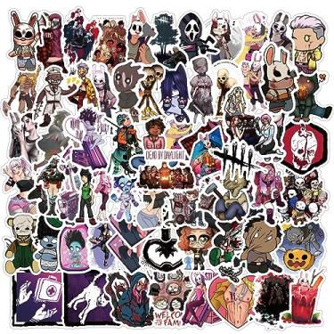 Imagem de 63 peças de adesivos Dead by Daylight, adesivos à prova d'água de vinil de jogo de desenho animado de Halloween para garrafa de água, laptop, telefone, álbum de recortes, presentes de diário para