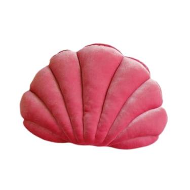 Imagem de Wswqop Almofada de Pelúcia em Forma de Concha Decorativa Multiuso 15,7 X 10 Polegadas para Decoração de Quarto Decoração de Interiores de Carro com Tema Ocea, Rosa, Tamanho real