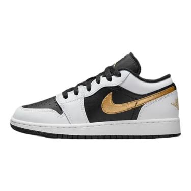 Imagem de Nike air jordan 1 low gradeschool branco/metálico ouro-preto 553560-172 7y