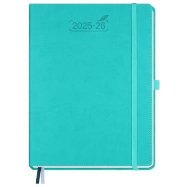 Imagem de BEZEND Agenda 2025-2026 semanal e mensal, calendário acadêmico de 21,6 cm x 28 cm (25 de julho a 26 de dezembro) Consulta diária vertical com horário de hora em hora e aba mensal, capa dura de couro