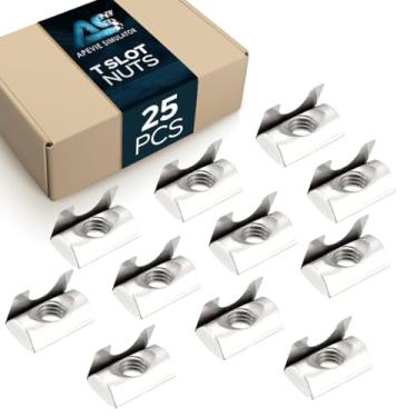 Imagem de 4040 Series M8 T Slot Nuts Roll-in Spring - Porcas elásticas carregadas por folha de mola (25 peças) Aço carbono para trilho de perfil de extrusão de alumínio série 4040 com slot de 8 mm para