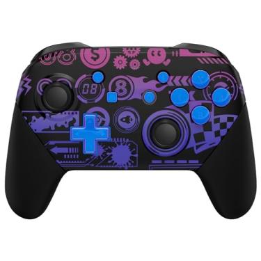 Imagem de eXtremeRate Deluxe Championship Faceplate Backplate Handles for Nintendo Switch Pro Controller, Replacement Hand Grip Housing Shell Buttons for Nintendo Switch Pro Controller - Controller NOT Included