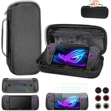 Imagem de GUTIAL Accessories Bundle for ASUS ROG Ally X 2024 RC72LA - Black Accessories Kit for ROG Alloy X Gaming Handheld with Carrying Case Protective Cover case and 2 Pack Screen Protector, 6 Thumb Grips