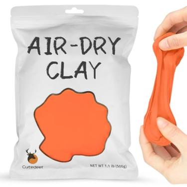 Imagem de Cutedeer Argila seca a ar laranja, argila de modelagem de espuma de 450 g, molde macio e macio para crianças e adultos, suprimentos de geleca para projetos de artes e artesanato (450 g - 1 pacote,