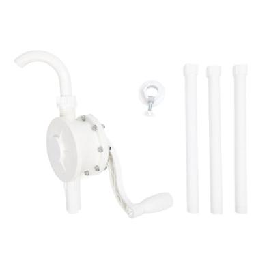 Imagem de Mavaol Bomba de barril rotativa manual de plástico PP, com manivela, tubo de sucção ajustável, à prova de vazamento, transferência de óleo de fluxo alto de 30 L, para tambores ou barris de 15 a 55