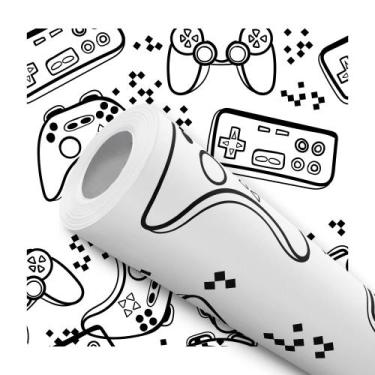 Imagem de Papel de Parede Vinílico Autoadesivo Lavável Astronauta Desenho Decora