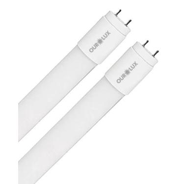 Imagem de 2 Lâmpada Led 9w Branca Fria 865 G13 T8 Bivolt Ourolux