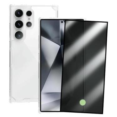 Imagem de Kit Capa Capinha Clear Case Space Compatível Samsung Galaxy S24 Ultra e Película 3d Privacidade