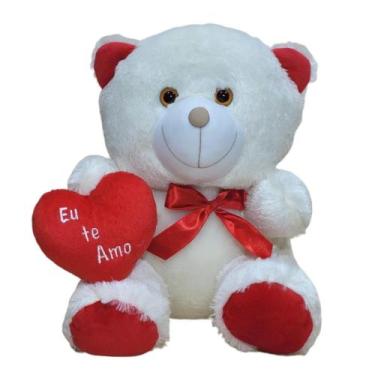 Imagem de Urso De Pelúcia Sutili 30cm Com Coração Presente Fofo Namoro - RG Shop