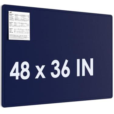 Imagem de MaxGear Quadro de avisos extragrande 122 cm x 91 cm, suprimentos para quadro de visão de feltro dobrável, quadro de cortiça para escritório, casa, escola, quadros de pinos pequenos para paredes,