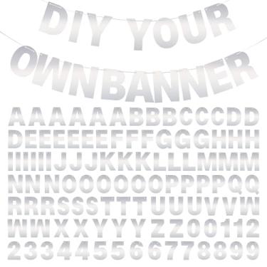 Imagem de Kit de banner DIY com letras roxas personalizáveis faixas de aniversário faixa de formatura banners personalizados para festa de casamento formatura decoração de chá de bebê (prata brilhante)