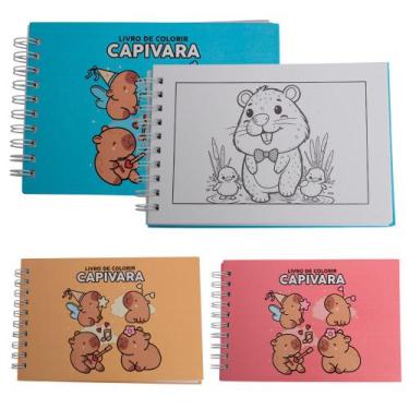 Imagem de Livro Para Colorir Holográfico Capivara Adulto Criança - Toys 2u, Azul