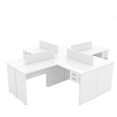 Imagem de Escrivaninha para Escritório em L Office Branco