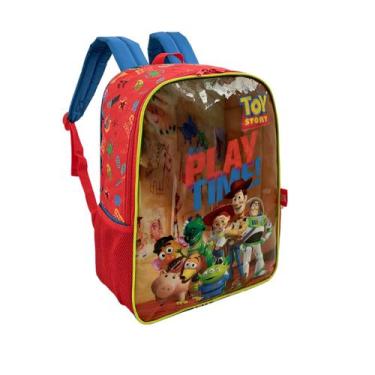 Imagem de Mochila costas escolar infantil juvenil toy story  luxcel, Azul Vermel