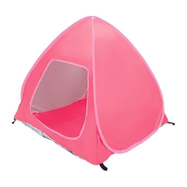 Imagem de Fenteer Tenda para animais de estimação ao ar livre, mini tenda dobrável para áreas internas e externas, pátio, toldo, proteção solar para cães, gatos, Rosa Vermelho, 40x37x43cm