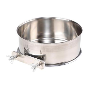 Imagem de MFMEXUL Alimentador de Pássaros, Copo, Galinheiro, Alimentador de Papagaios de aço Inoxidável Resistente para Papagaios, Gaiola de Pássaros, Bebedouros para C, Diâmetro 14cm