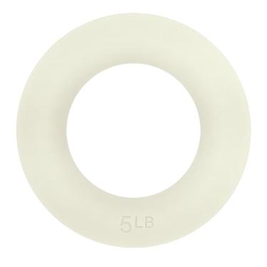 Imagem de Lljsszr Kettlebell Ergonômico Antiderrapante com Círculo Ponderado de 5 Libras para Treino de Força em Casa Hiit, Bege