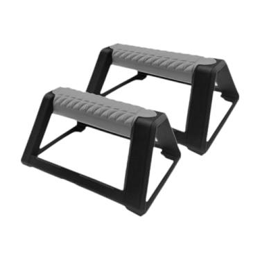 Imagem de Aymzbd Barras de Flexão de 2 Peças, Alças de Flexão, Portáteis, com Base Antiderrapante, para Músculos Do Peito em Casa, com Suporte, Cinza