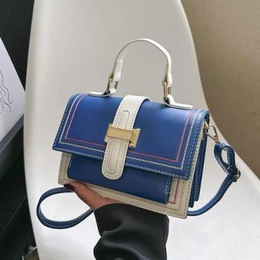 Imagem de Bolsa Quadrada Pequena com Contraste de Cores da Moda Bolsa Retrô Cros