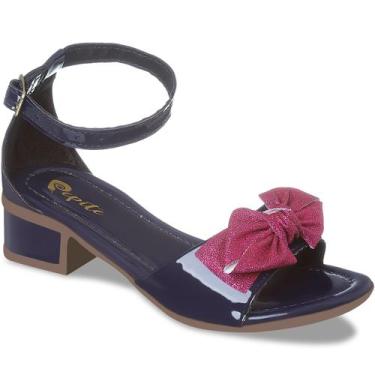 Imagem de Sandália Infantil Feminina Social Com Saltinho - Pepite, Azul marinho,