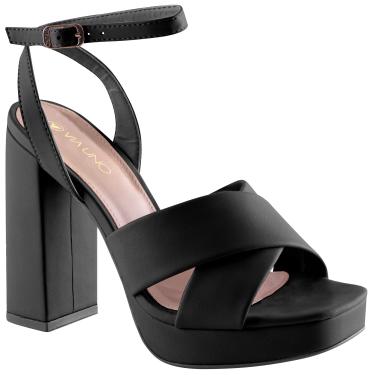 Imagem de Sandália De Salto, Via Uno, Feminino, Preto, 36