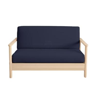 Imagem de Capas para futon sem braços tamanho solteiro – 100% algodão 400 fios – Capa protetora de sofá cama com zíper, capa de sofá-cama, lavável na máquina, azul marinho