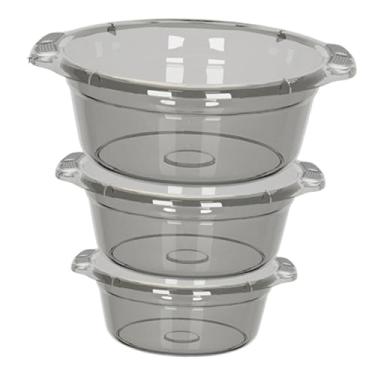 Imagem de XLWLLNJ 3x Lavatório Portátil Cesto de Lavar Roupa Tigela Cesto de Roupa Lavanderia Lavatório para Pia de Cozinha para Vegetais, Cinza