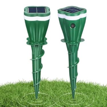 Imagem de Rrlihjgu Repelente de Ratos - Repelente Solar De Animais Para Exterior Conjunto De 2,Dispositivos de Proteção de Espectro Amplo com Energia Solar para Uso em Relvado Quintal Jardim Fazenda contra Aves