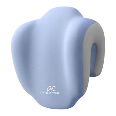 Imagem de Kokiya Almofada para dormir na mesa, espuma viscoelástica, multiuso, confortável para cadeira de trabalho, almofada para pescoço, suporte para pescoço, Cinza Azulado