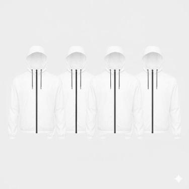 Imagem de Kit 4 Corta Vento Impermeável Liso Sem Estampa Masculino Com Forro e C