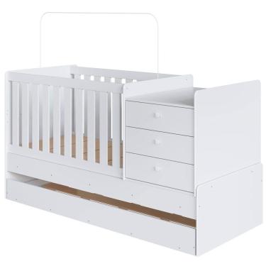 Imagem de Berço Mini Cama Multifuncional Cama Auxiliar BB690 Branco Comm