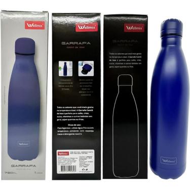 Imagem de Garrafa Cantil De Inox 750Ml Azul Wellmix