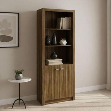 Imagem de Estante com 2 Portas e 4 Prateleiras - Nogal - Tecno Mobili, Nogal