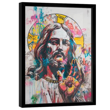 Imagem de Quadro Decorativo Jesus Grafite