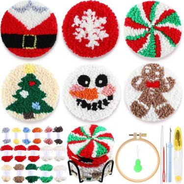 Imagem de Kit de agulhas de Natal Yaomiao, 6 peças, porta-copos de 9,5 cm