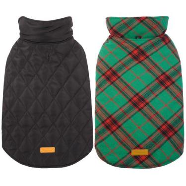 Imagem de Casaco impermeável reversível para cães Kuoser ajustável e quente