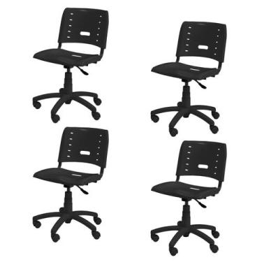 Imagem de Kit 4 Cadeiras de Escritório Base Giratória Elo - Prima Design