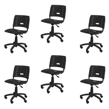 Imagem de Kit 6 Cadeiras de Escritório Base Giratória Elo - Prima Design