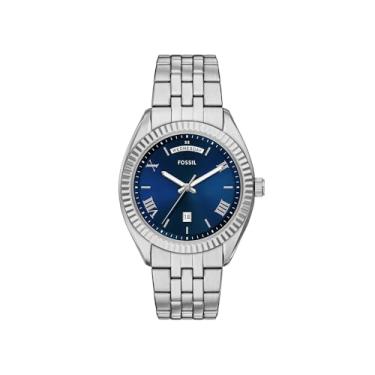 Imagem de Fossil Relógio masculino Campbell de aço inoxidável com três ponteiros e data (modelo: FS6140)