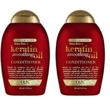 Imagem de Condicionador OGX Óleo suavizante de queratina sem frizz 385mL x2