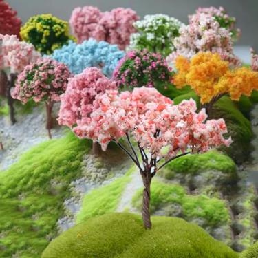 Imagem de 1 miniárvore de Natal para decoração de árvore de Natal para materiais de paisagem, modelo de construção de jardim de fadas, layout de mesa de areia (estilo 3)