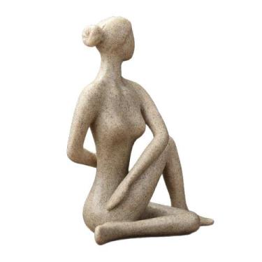 Imagem de Figura de escultura Yoga Girl Modern Resin 12,5 cm - yiweisai