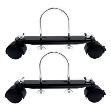 Imagem de Tceapoo 1 par de suporte de polia móvel conveniente para aquecedor de óleo, peças de reposição de roda para radiador cheio de óleo com freio, rodas giratórias de 360°, fácil de instalar