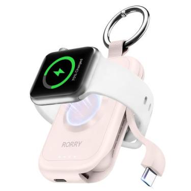 Imagem de Carregador portátil RORRY para Apple Watch Series 9 2500mAh rosa