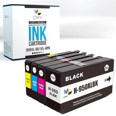 Imagem de CMYi Pacote combo de cartuchos de tinta de substituição 950XL 951XL para impressoras HP Officejet Pro 251dw, 276dw MFP, 8100, 8600, 8610, 8615, 8616, 8620, 8625, 8640, 8660 (1 preta, 1 ciano, 1