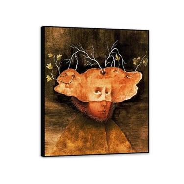 Imagem de Remedios Varo Home Decor The Labrador Art Prints Canvas for Bedroom Living Remedios Varo Wall Decor Surrealism Wall Art Gift Framed Ready to Hang35x30cm (35.6x30.5 cm) Moldura preta