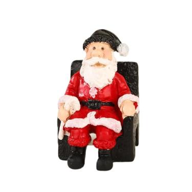 Imagem de Fancyes Estatueta de Papai Noel para Decoração de Natal, Adereço Fotográfico Realista, Estátua de Papai Noel Pintada à Mão para Quarto, Postura Sentada